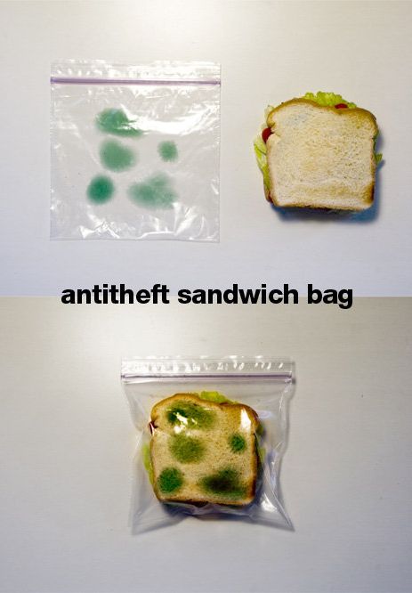 Anti-Theft Sandwich Bag makes sandwich look moldy.